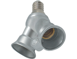 Переходник Ecola с цоколя E14 на 2хE14 Серебряный F4T24SEAY