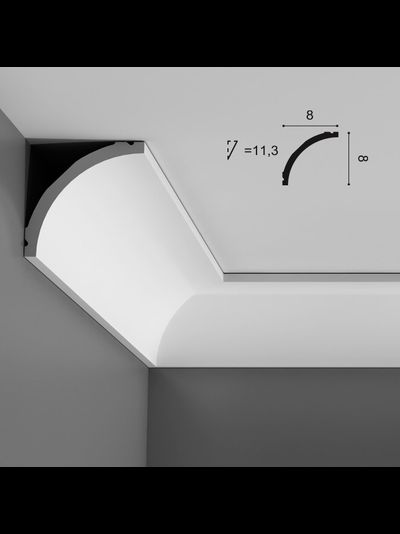Потолочный карниз с гладким профилем из полиуретана Orac Decor Коллекция Luxxus C240