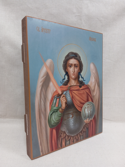 Михаил Архангел, святой Архистратиг. Рукописная икона 22х28см.