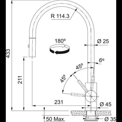 Смеситель Franke Eos Neo Pull Down