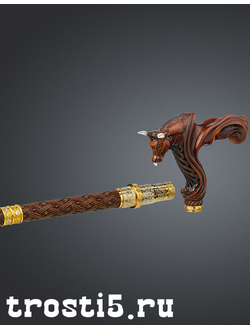 Изящная авторская трость резная с клинком "Бык с рогами"