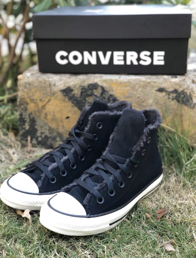 Кожаные кеды Конверс черные высокие 569399C оригинал купить в Спб