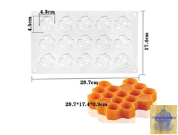 ФОРМА СИЛИКОНОВАЯ "СОТЫ" цвета МИКС