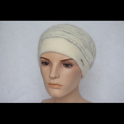 Женский берет со стеклярусом Vizio Италия 6938 белый