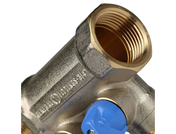 Коллектор распределительный STOUT с шаровыми кранами 1", 2 отвода 1/2" (синие ручки) (Арт. SMB 6211