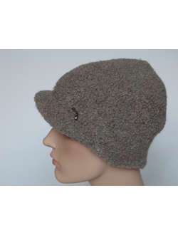 Вязаная кепка жокейка Vizio Италия 7006 V ореховая