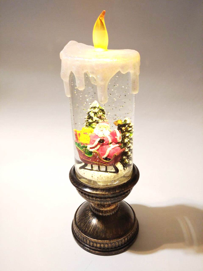 Большая LED Свеча новогодняя музыкальная,  31*11*11см, ДВА ВИДА: Дед Мороз в санях/Снеговик