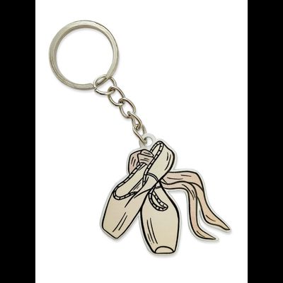 БРЕЛОК БАЛЕТ ПУАНТЫ (МЕТАЛЛИЧЕСКИЙ ПЛОСКИЙ ДВУСТОРОННИЙ)