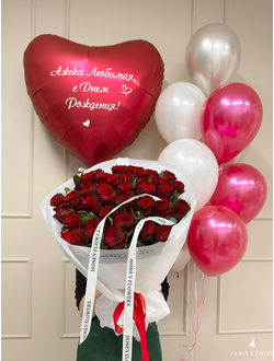 красные розы 51 шт