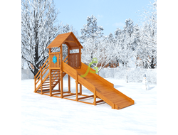 Заливная горка "IgraGrad Snow Fox Start с крышей", скат 4 м фото