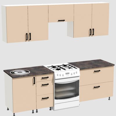 Кухня Эконом 1,8 метра (900х900) Цвет: Фон бежевый/Фон бежевый