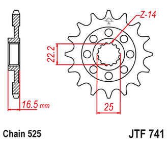 Звезда ведущая JT JTF741.14 (JTF741-14) (F741-14)