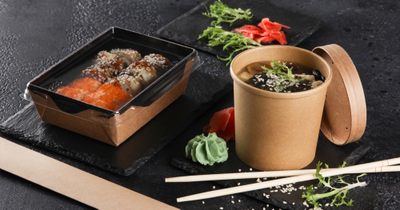 Салатник с прозр. кр. (крафт/черный), 500 мл