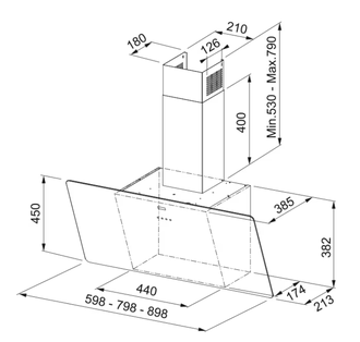 FPJ 915 WH (110.0361.907) белый стекло вытяжка (сенсор)