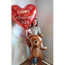 Фольгированный шар "Мишка с сердцем"