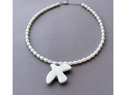 Чокер Жемчуг с подвеской птица