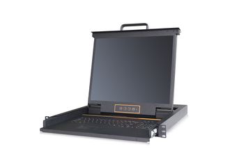 Выдвижная LCD KVM консоль с монитором Kinan 19&quot;, PS/2, USB, Клавиатура Ultra-Slim, Тачпад, TFT-дисплей, 1 порт, разрешение до 1280x1024 75Hz, локальная (без удаленного доступа через интернет) (LS1901)