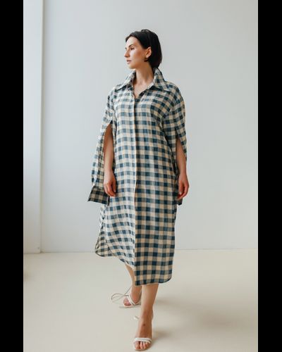 Платье-рубашка из итальянской вискозы с разрезами