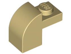 Slope, Curved 2 x 1 x 1 1/3 with Recessed Stud, Tan (6091 / 4125227 / 4241127 / 4273526 / 609105 / 6411329)