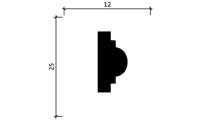 Молдинг Decor Dizain DD35, дюрополимерный, влагостойкий, под покраску, длина 2 м