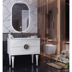 Мебель для ванной Opadiris Ибица 90, напольная белый/золото