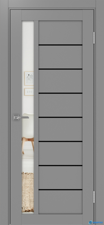 Дверь экошпон Турин 554АПП.21 Серый Молдинг SB Зеркало купить в Челябинске | КВИРТЕК