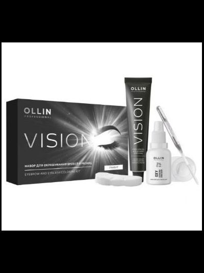OLLIN Vision Набор для окрашивания бровей и ресниц ГРАФИТ (Оллин Вижн)