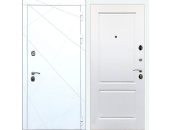 Входная белая дверь Rx13 с панелью ФЛ 117