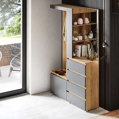 Хелен ПР 01 прихожая Дуб Крафт золотой/Графит