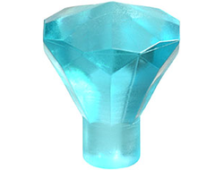 Rock 1 x 1 Jewel 24 Facet, Trans-Light Blue (30153 / 4119482 / 6247792)