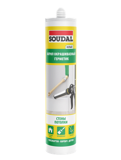 Soudal акриловый окрашиваемый герметик белый 15*280 мл