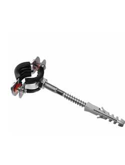 Хомут 1/2 (20-24) для крепления труб с гайкой М8, шпилькой и дюбелем (1/130) шт