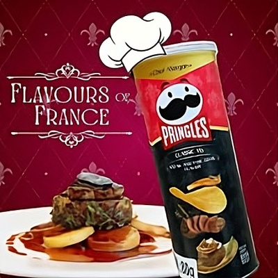 Чипсы Pringles Steak and foie gras со вкусом стейка и фуагра