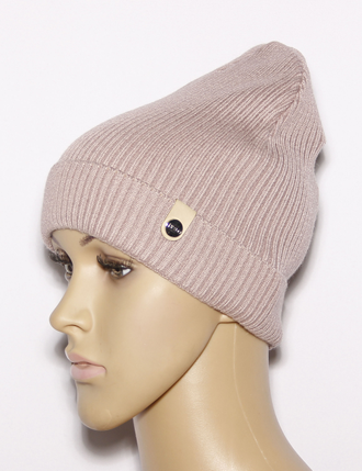 Шапка женская "Мелкая резинка одинарная" 232 серая, ваниль, чёрная, тиффани, лимон, св.серая, гр.розовая