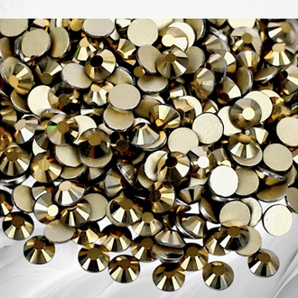 Стразы термоклеевые, цвет золотистый металлик, размер SS16 (3,8 - 4,0 мм), 1440 шт