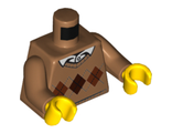 Torso Argyle Sweater with White Shirt Collar and Button Pattern / Medium Nougat Arms / Yellow Hands, Medium Nougat (973pb2342c01 / 6152800)