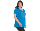 Женская футболка БОЛЬШОго размера Арт. 5090 (Цвет индиго) Размеры 60-90