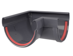 Угол желоба 90 град. Дизайн 135 ПВХ Grand Line ГРАФИТ