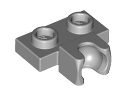 Plate, Modified 1 x 2 with Small Tow Ball Socket on Side, Light Bluish Gray (14704 / 6043656 / 6338165)