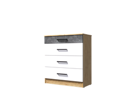 Спальня АДЕЛЬ - Комод 800-4Я Дуб Вотан/Белый гладкий