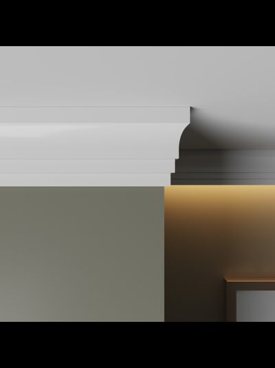 Потолочный карниз Ultrawood CR0027, из ЛДФ-декора, под покраску, 2.44 м.