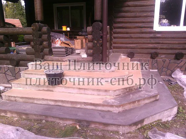 Облицовка ступеней лестницы клинкером