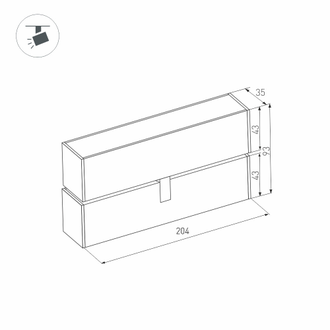 Светильник Arlight MAG-FLAT-FOLD-45-S205-6W (BK, 100 deg, 24V)