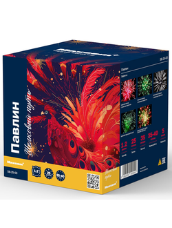 Батарея салютов "Павлин" 1,2" 25 выстр., 5 эффектов, 40 сек.