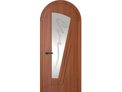 Фото дверь арочная Парус с большим стеклом