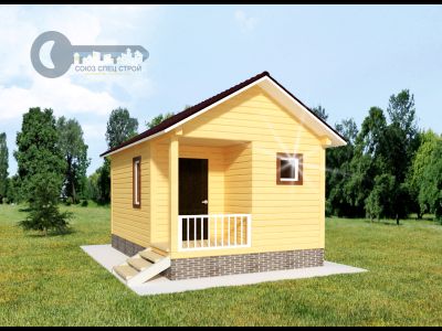 Д-02 ДАЧНЫЙ ДОМ ИЗ БРУСА: ГАБАРИТНЫЕ РАЗМЕРЫ: (6Х4М), ОБЩАЯ ПЛОЩАДЬ: 24М²