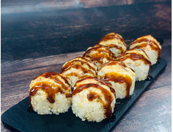 Запеченный ролл с угрем и лососем