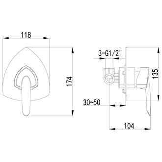 Смеситель для душа Mars LM3523C