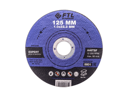 Круг отрезной по металлу FTL Expert 125 х 1,0 х 22,2 мм A46TBF, FoxWeld, 8601