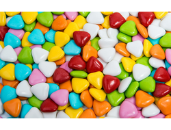Шоколадные сердечки в цветной глазури 500гр